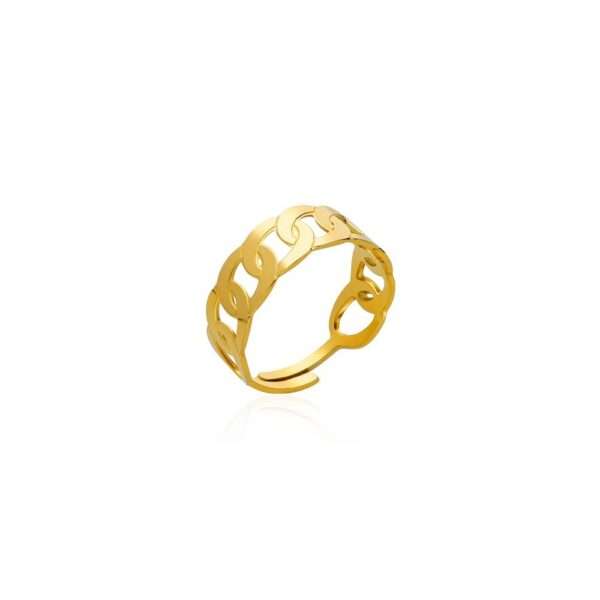 Anillo Chunky Eslabón Acero 316 L.