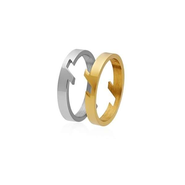 Anillo Double Lanza Acero 316 L. - Imagen 2