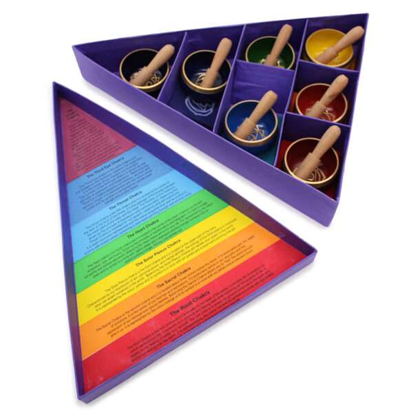 Set de regalo de cuenco tibetano con piramide de chakras - Imagen 2