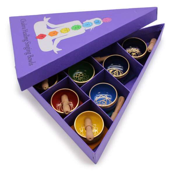 Set de regalo de cuenco tibetano con piramide de chakras - Imagen 6