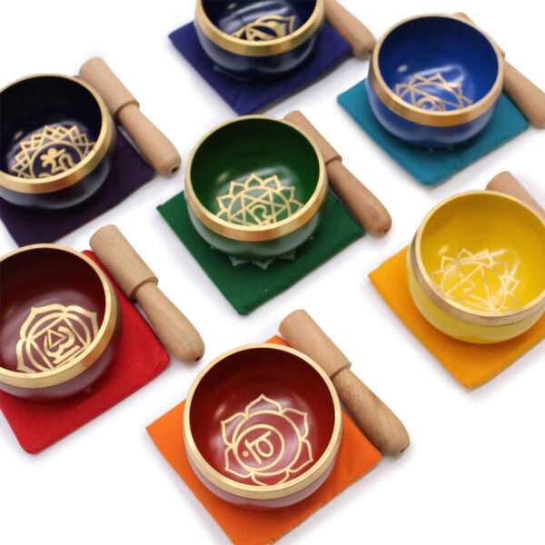 Set de regalo de cuenco tibetano con piramide de chakras - Imagen 7