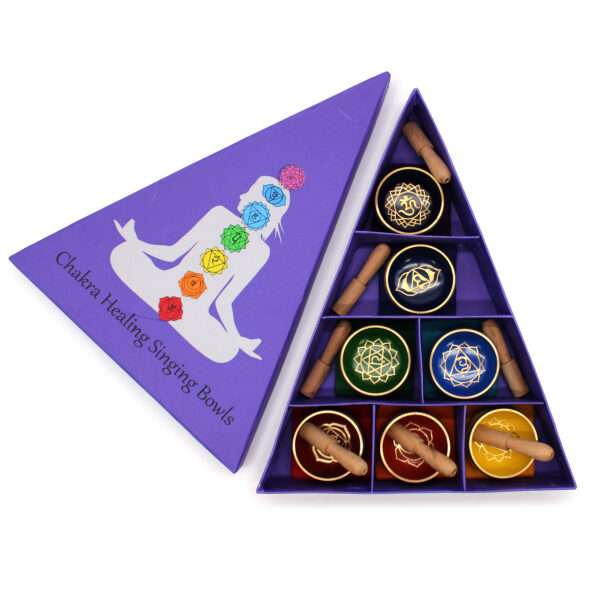 Set de regalo de cuenco tibetano con piramide de chakras - Imagen 8